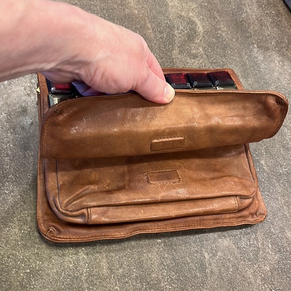 SALE! Tory Burch RareFind Leather Brown Red Bronze PurseWalletMagneticSnapZipper - Picture 7 of 16